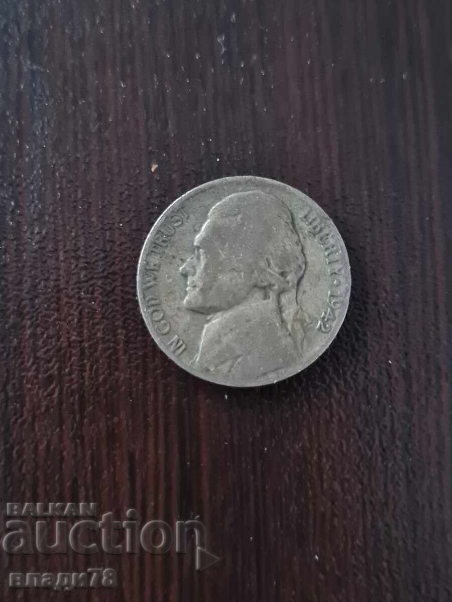 Livrarea Monedă de argint 5 cenți 1942