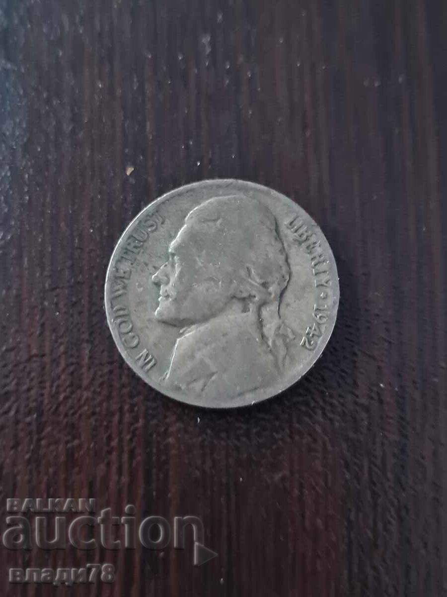 Monedă de argint 5 cenți 1942 - 5