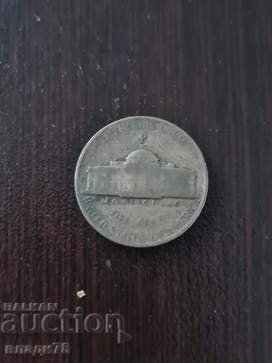 Monedă de argint 5 cenți 1942