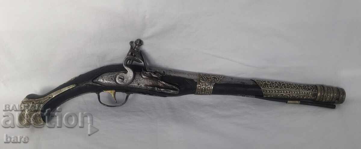 Huge silver pistol 19th century!