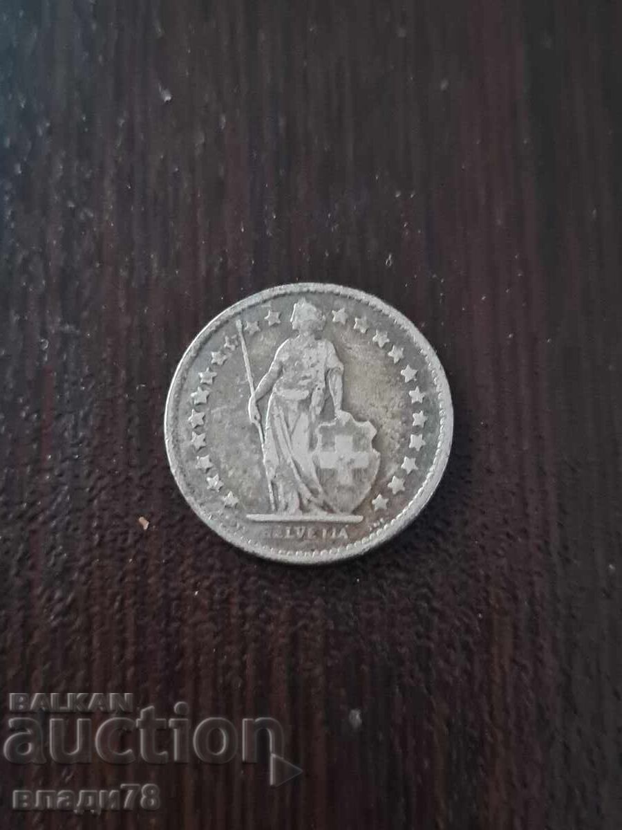 Silver coin 1/2 franc 1921 - 5