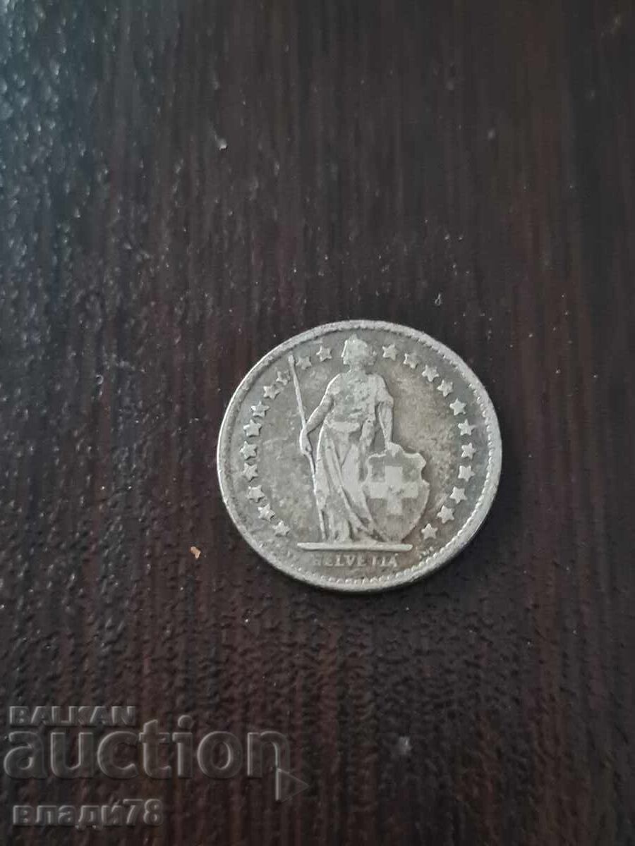 Silver coin 1/2 franc 1921 - 6