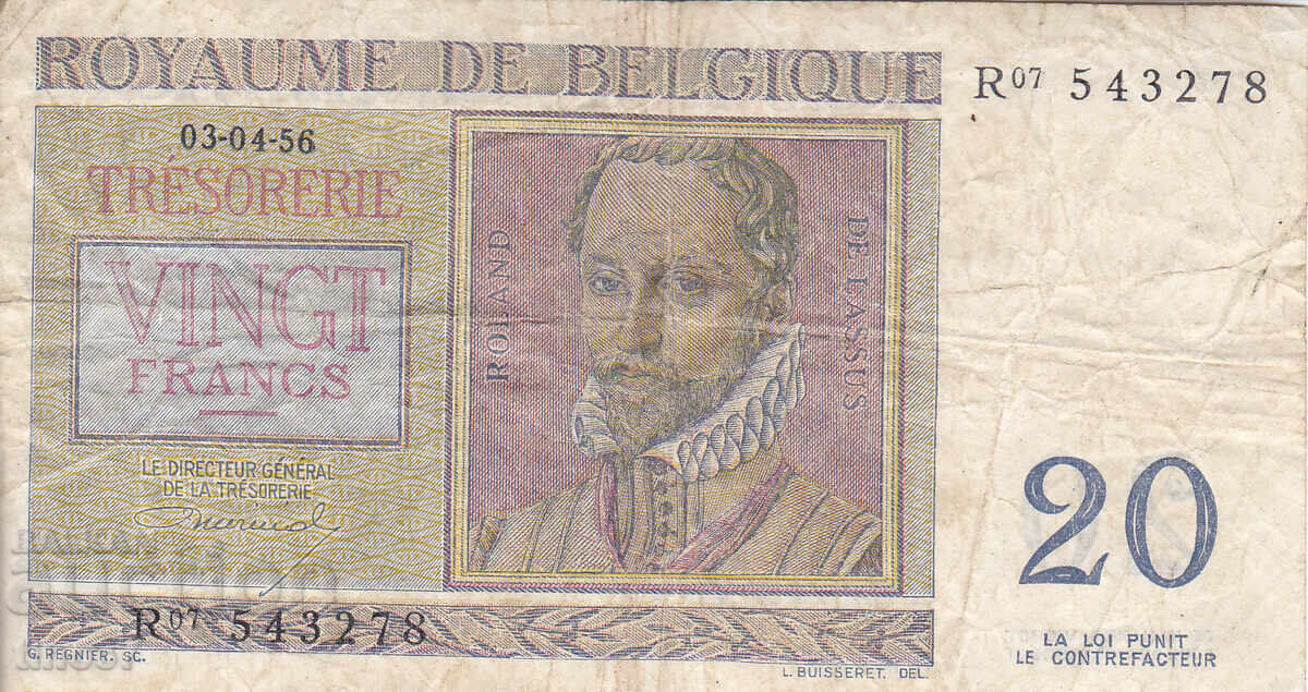 Δημοπρασία tino37- ΒΕΛΓΙΟ - 20 ΦΡΑΓΚΟ - 1956