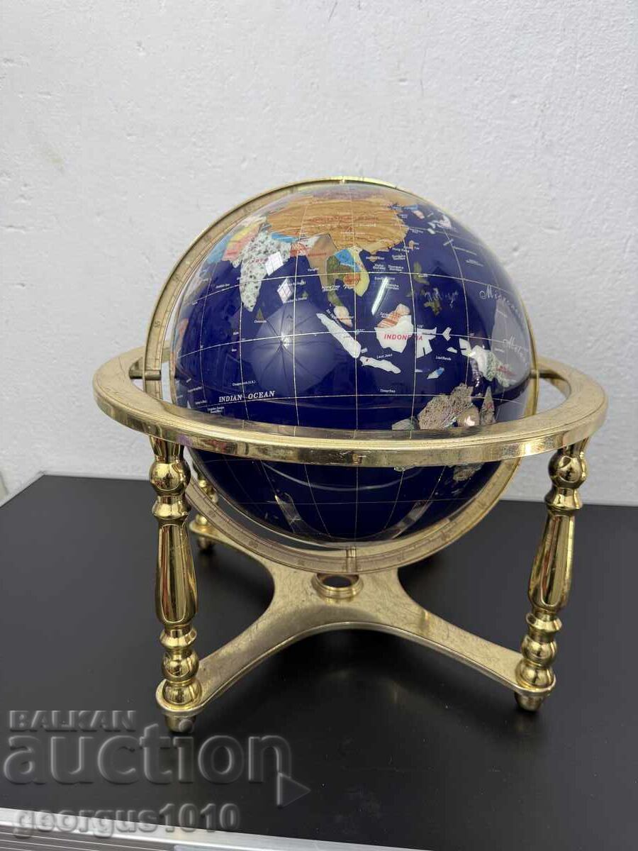 Tabletop globe made of semiprecious minerals №7670 with price 500.00 BGN | € 255.65