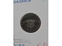 Сребърна монета 5 рапена 1850 г