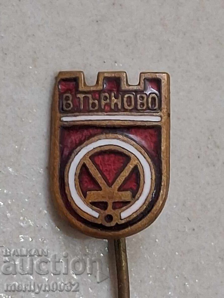 Εμαγιέ κονκάρδα ΚΡΤΑ Β.Τύρνοβο, σήμα, μετάλλιο, κονκάρδα