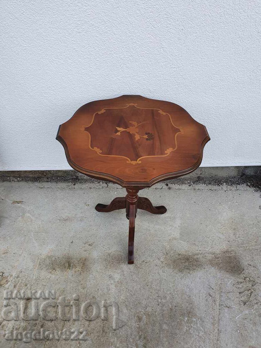 Măsuță de lemn vintage frumoasă cu intarsie!!! - 5