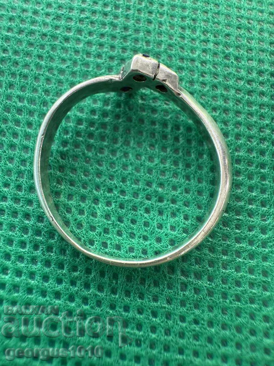 Silver ring with sapphire №7672 - 5