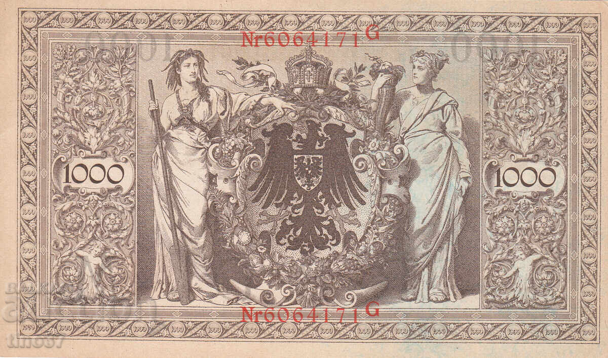Auction  tino37- GERMANY - 1000 MARK /RED SEAL/- 1910- VF+