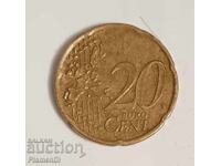 Монета от 20 евроцента 2002г Нидерландия.