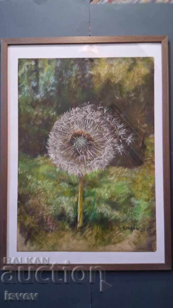 Голяма красива картина "Глухарче" Худ. Десислава Илиева с цена 450.00 лв. | € 230.08