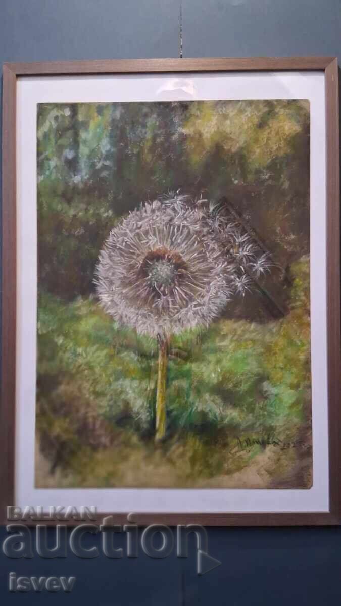 Голяма красива картина "Глухарче" Худ. Десислава Илиева