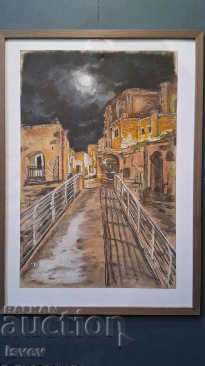 Μεγάλη όμορφη ζωγραφιά θέα από Ματέρα Ιταλία