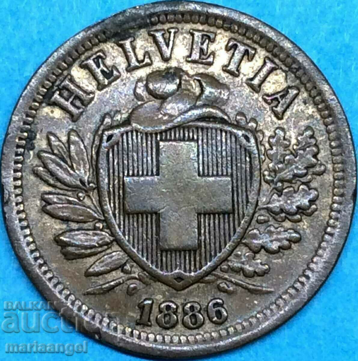 Delivery of Switzerland 2 rapen 1886 bronze Delivery of Switzerland 2 rapen 1886 bronze