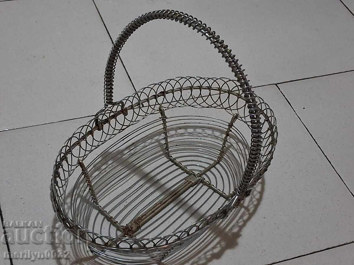 Coșuleț metalic, bomboniere, coș, zaharniță