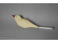 Figurină veche de sticlă pentru pomul de Crăciun, pasăre