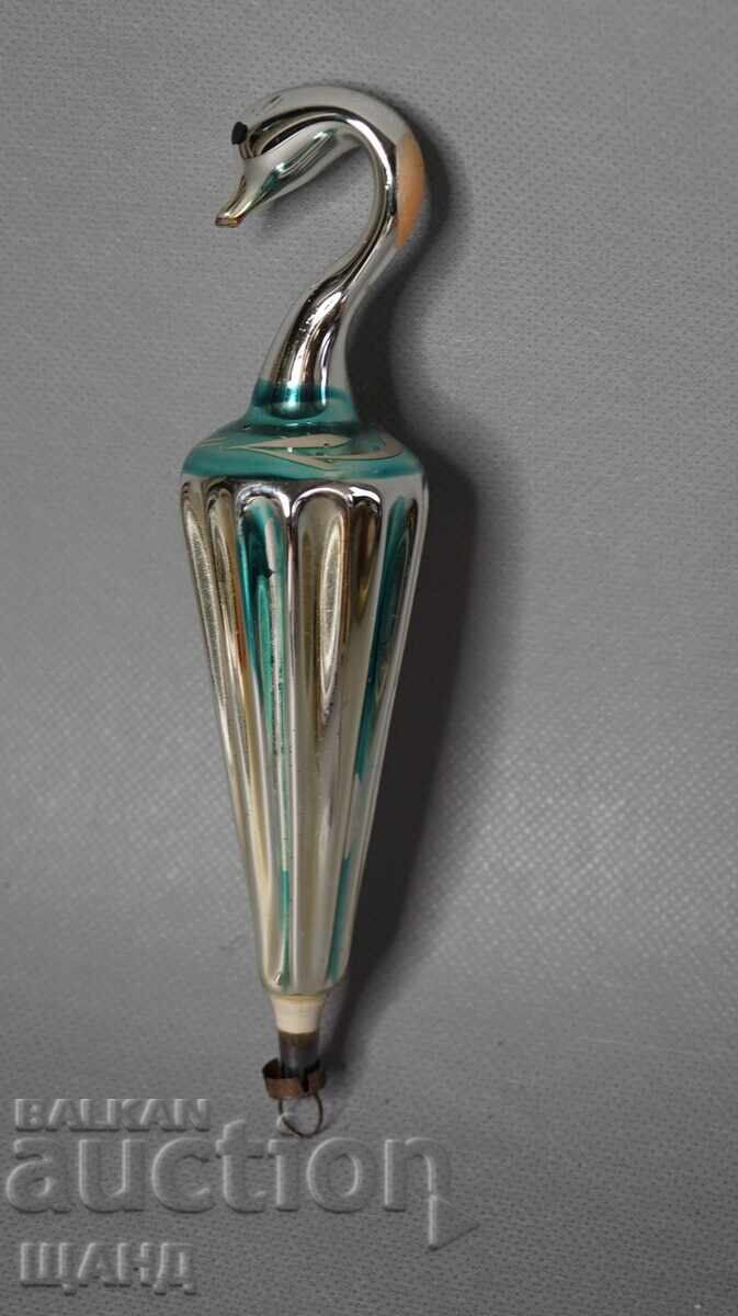 Old Glass Christmas Ornament Figure Bird Swan