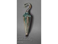 Figurină veche de sticlă pentru pomul de Crăciun pasăre lebădă