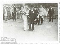 SMALL OLD PHOTO VARNA MILITARY OFFICER WEDDING E625