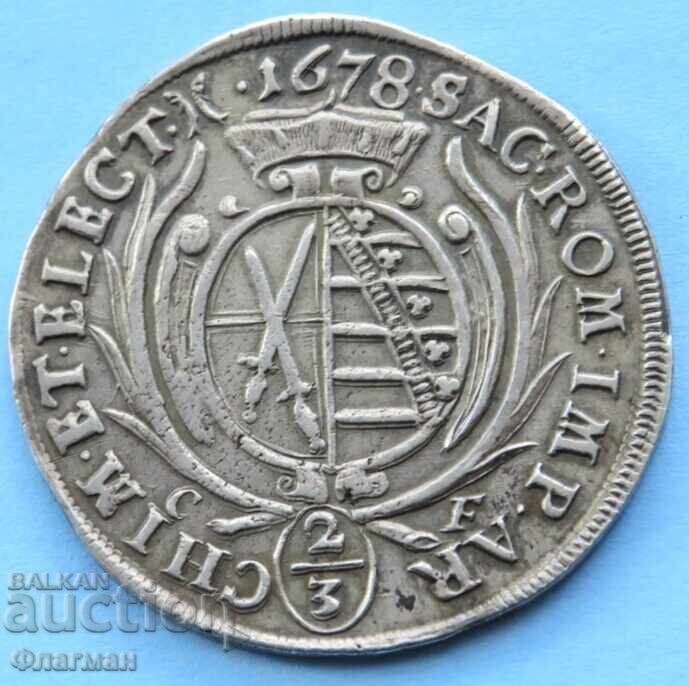 Saxony 2/3 Thaler 1678, Elector Johann Georg II