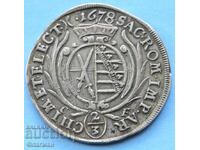 Монета Саксония 2/3 Талер 1678 г. Курфюрст Йохан Георг II