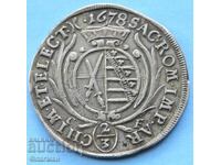 Monedă Saxonia 2/3 Taler 1678 g. Electorul Ioan George II