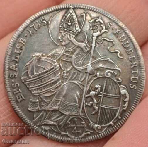 Salzburg Coin 1/4 Thaler 1715. Franz Anton von Harrach