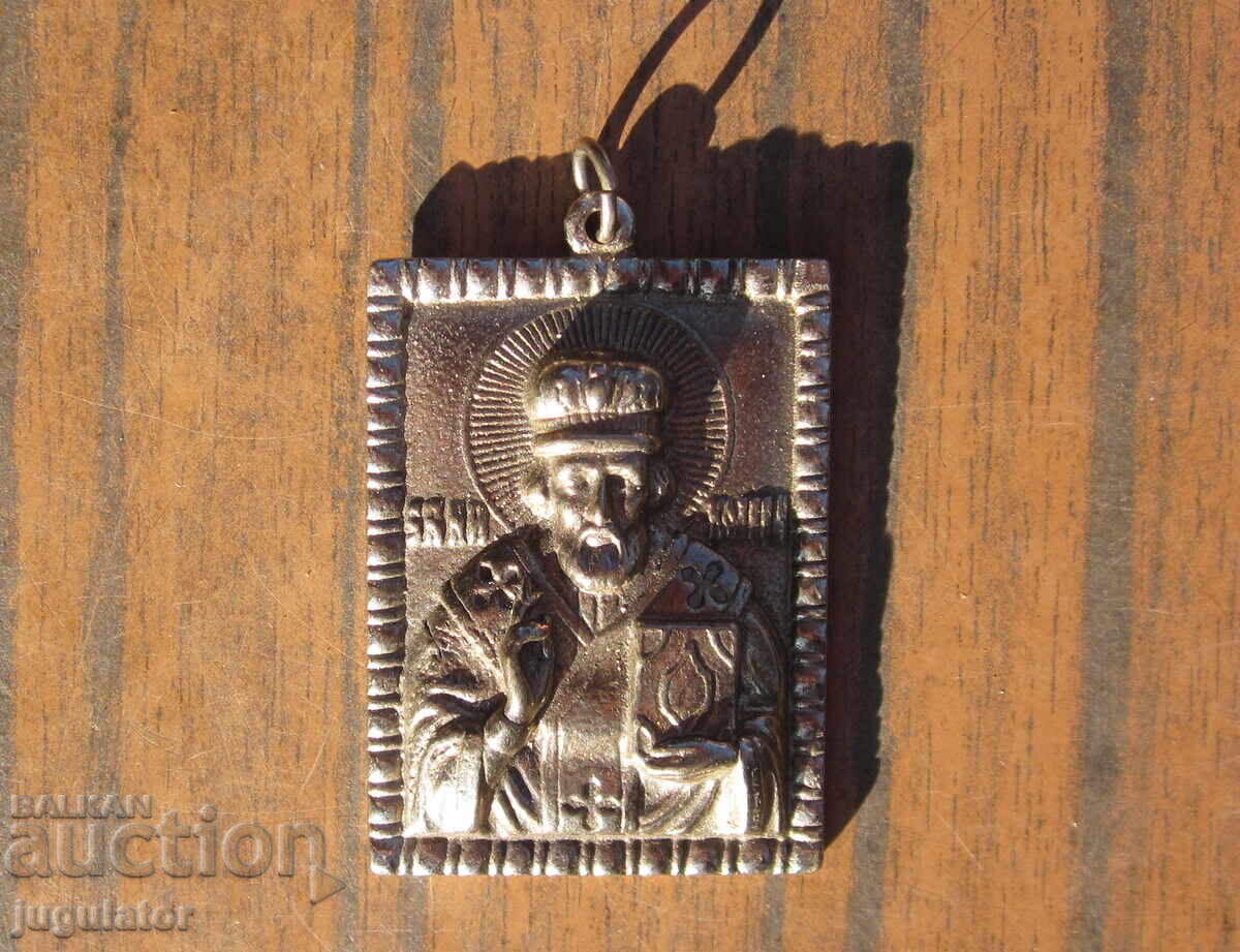 Saint Nicholas the Wonderworker Bulgarian small icon and pendant