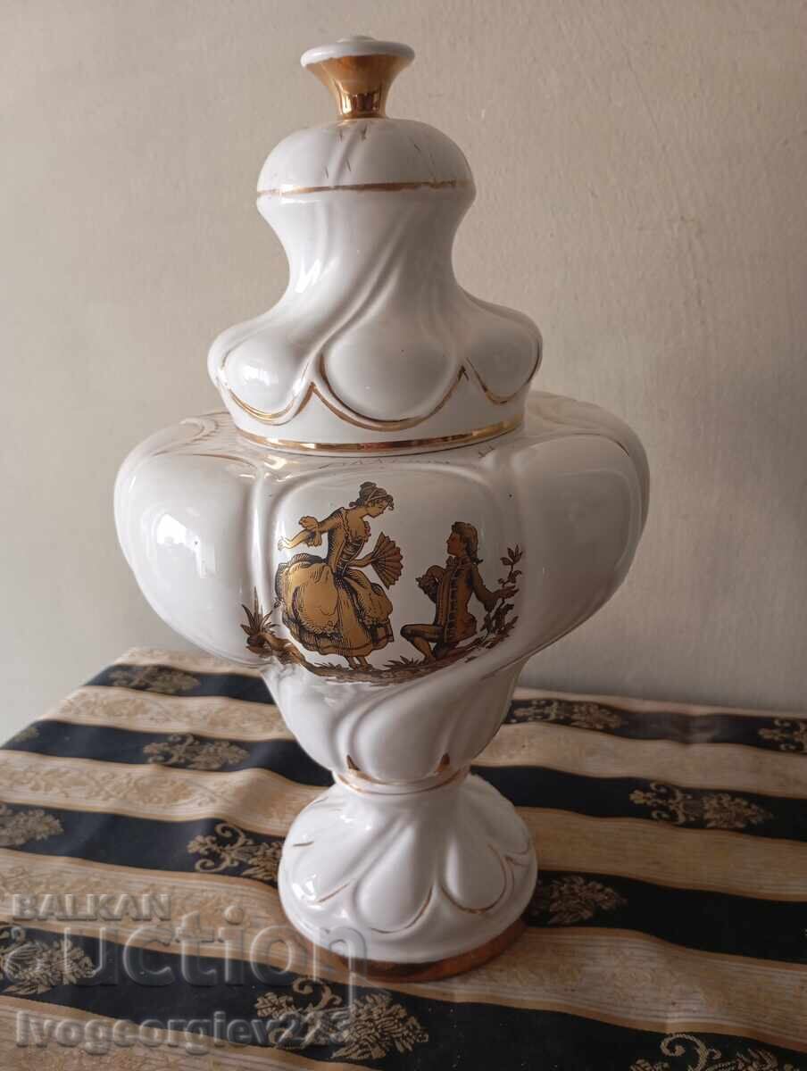 Vintage porcelain bowl with lid