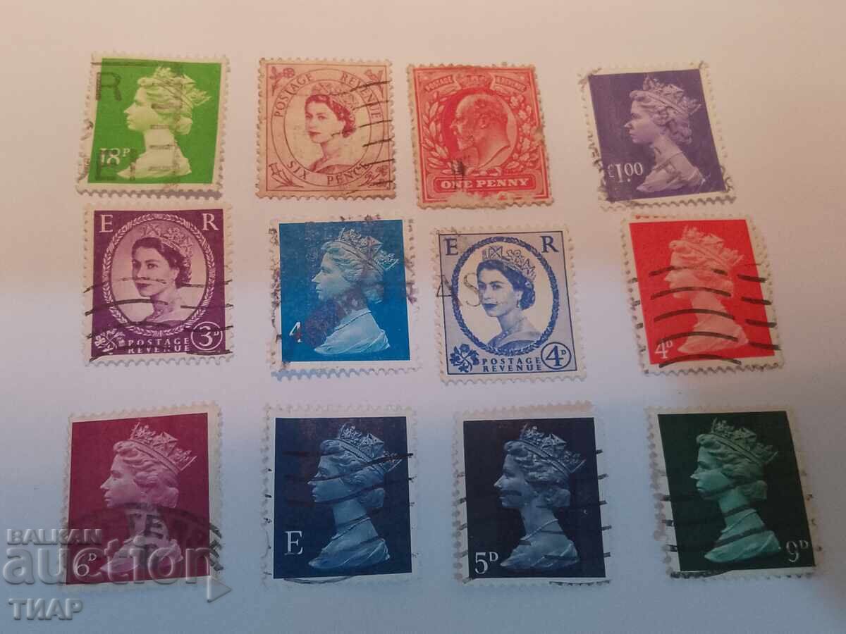 Postage stamps GB - 0.01 st