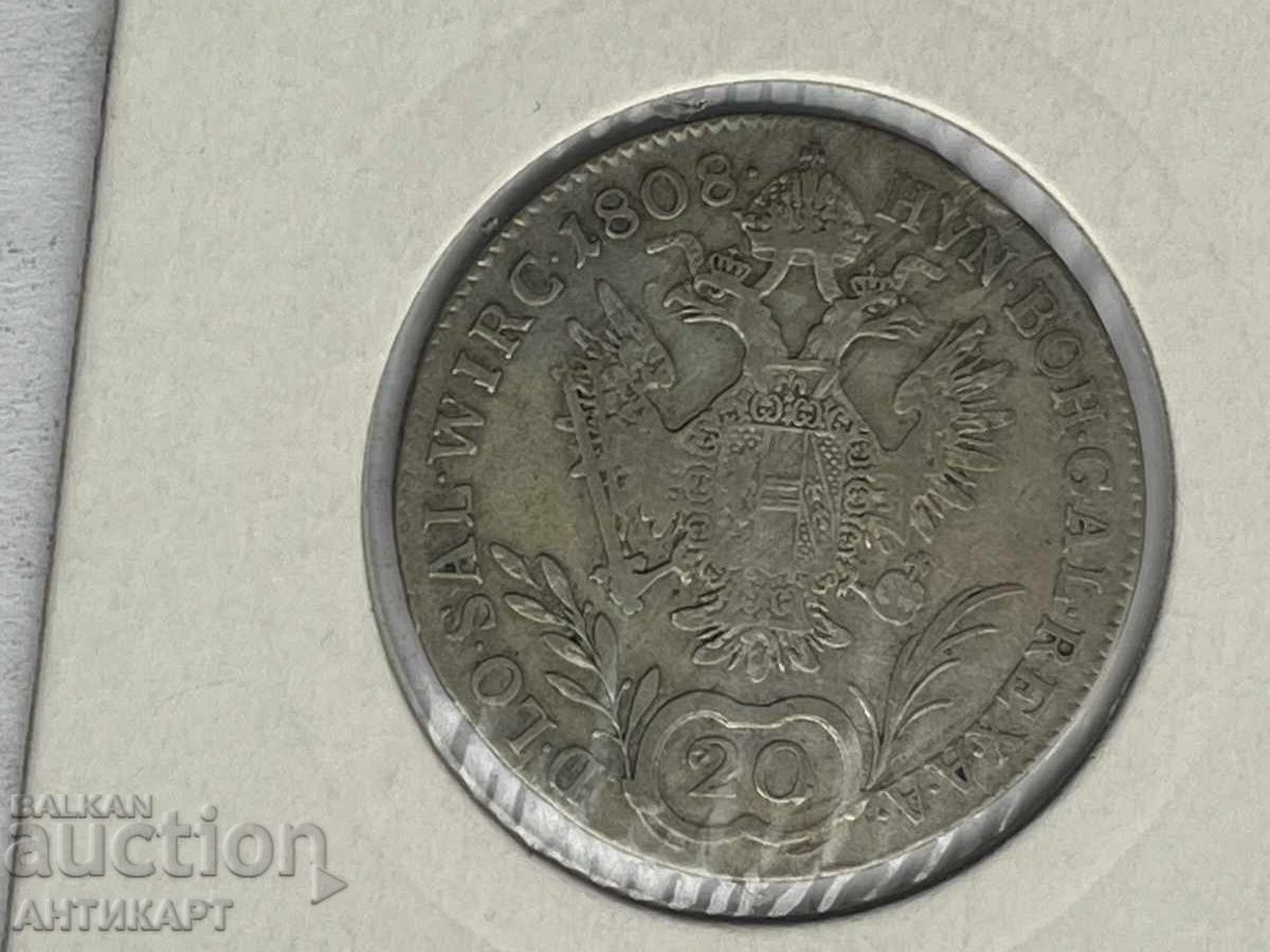 Silver coin row Austria 20 Kreuzer 1808 Silver coin row Austria 20 Kreuzer 1808