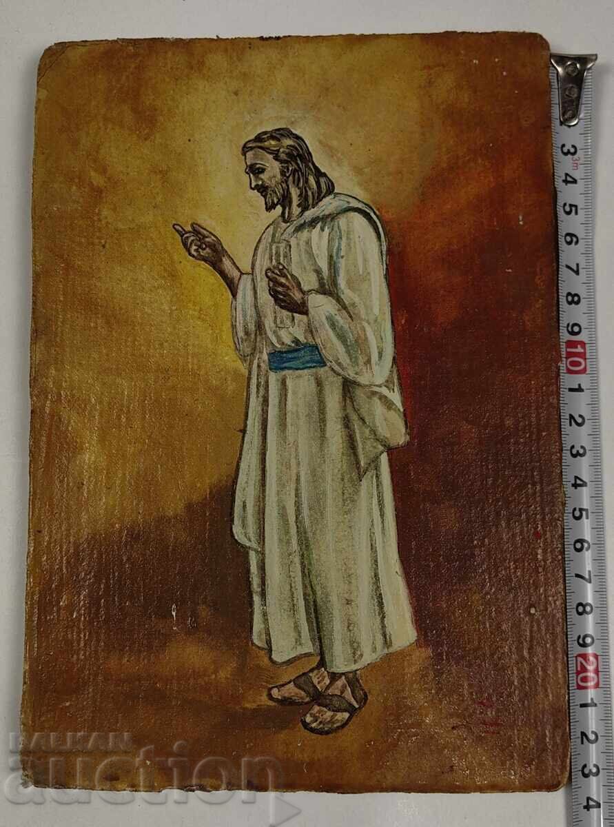 ICOANĂ VECHE FRUMOASĂ PICTATĂ IISUS HRISTOS - 6