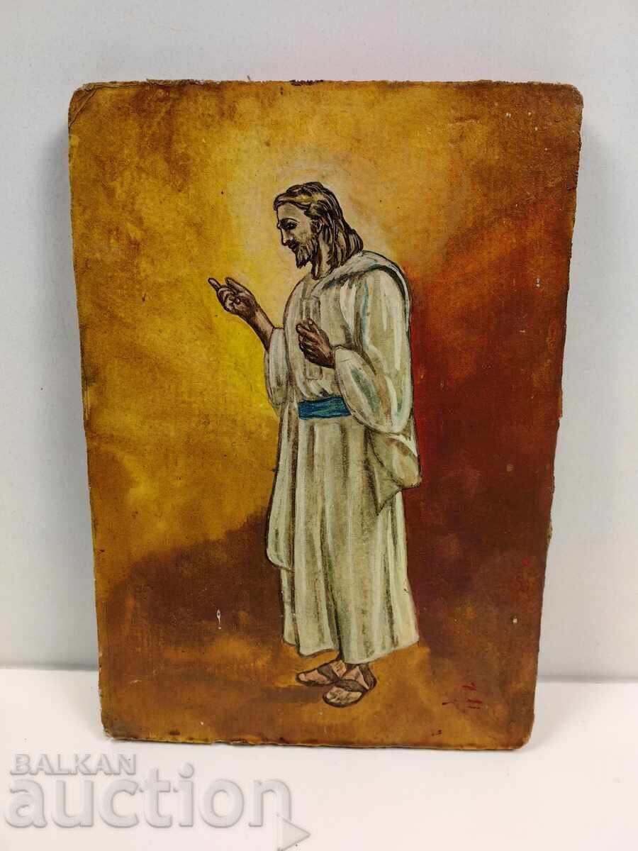 ICOANĂ VECHE FRUMOASĂ PICTATĂ IISUS HRISTOS