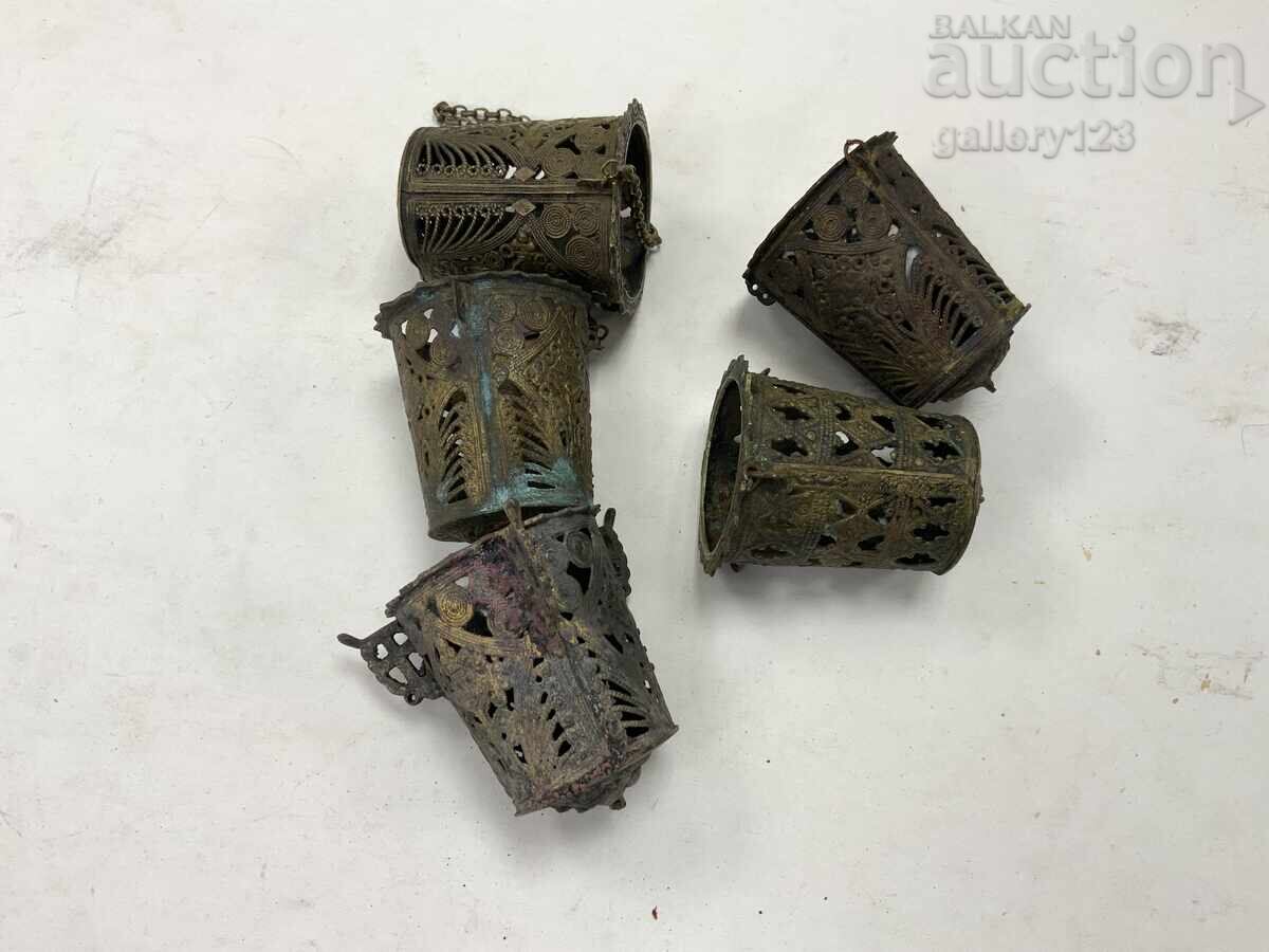 Lot - 5 pieces of old home bronze oil lamps with price 0.01 BGN | € 0.01
