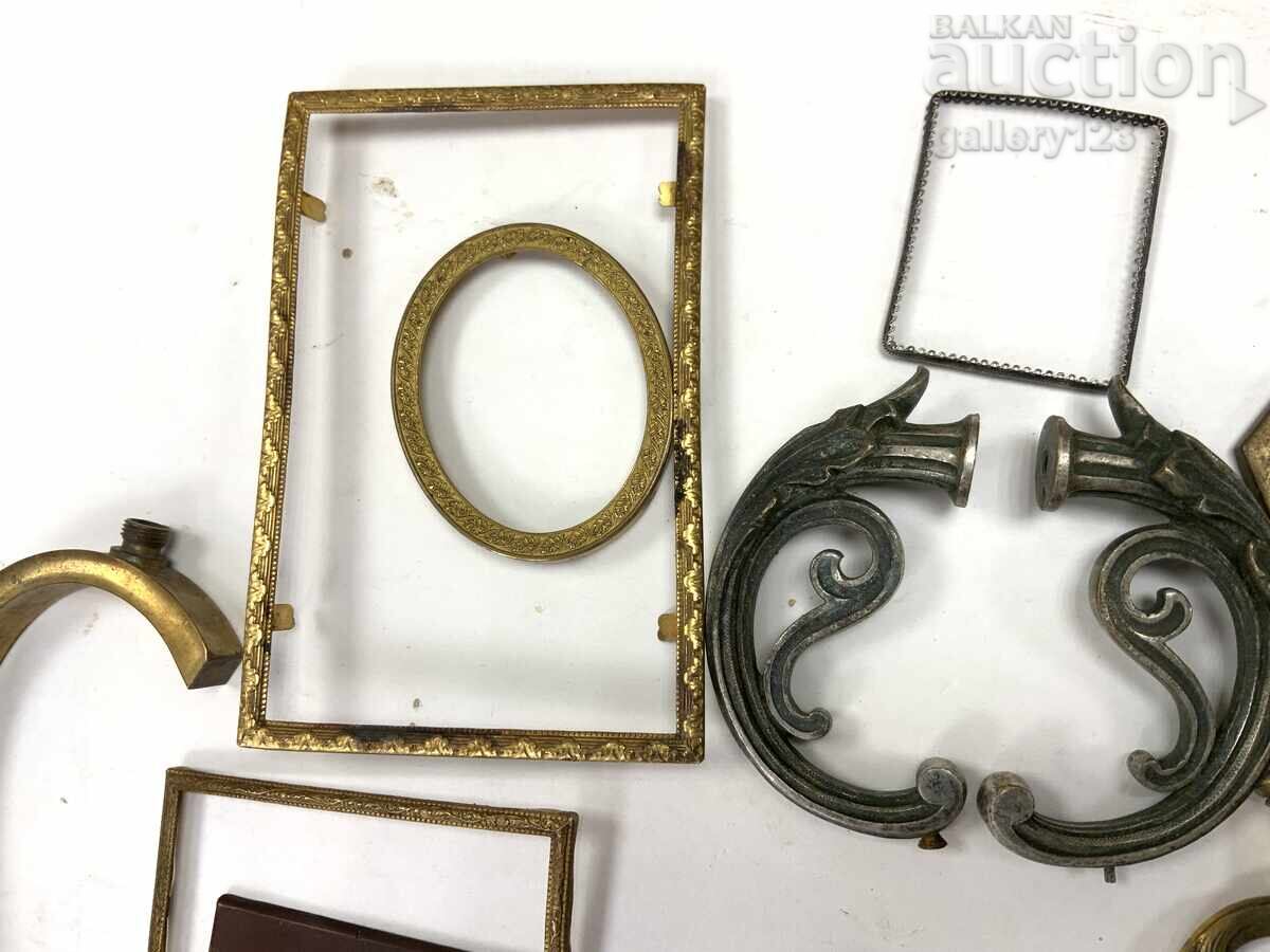 Παρτίδα παλαιών αντικειμένων από ορείχαλκο, μπρούτζινο ανάγλυφο απλίκα - 6