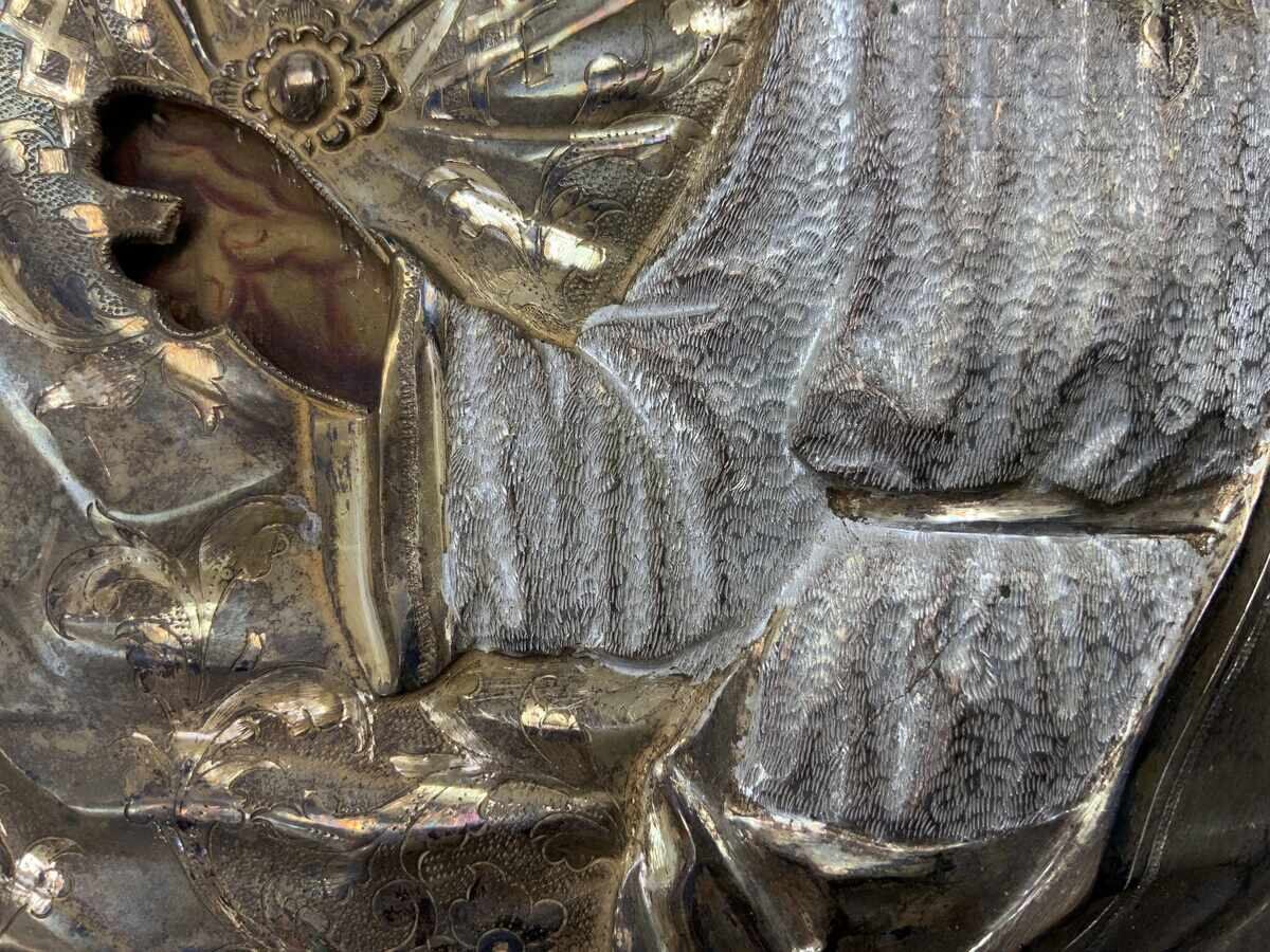 Licitație Rusia Țaristă icoană veche oboroc aurire gravură ștampilă Licitație Rusia Țaristă icoană veche oboroc aurire gravură ștampilă