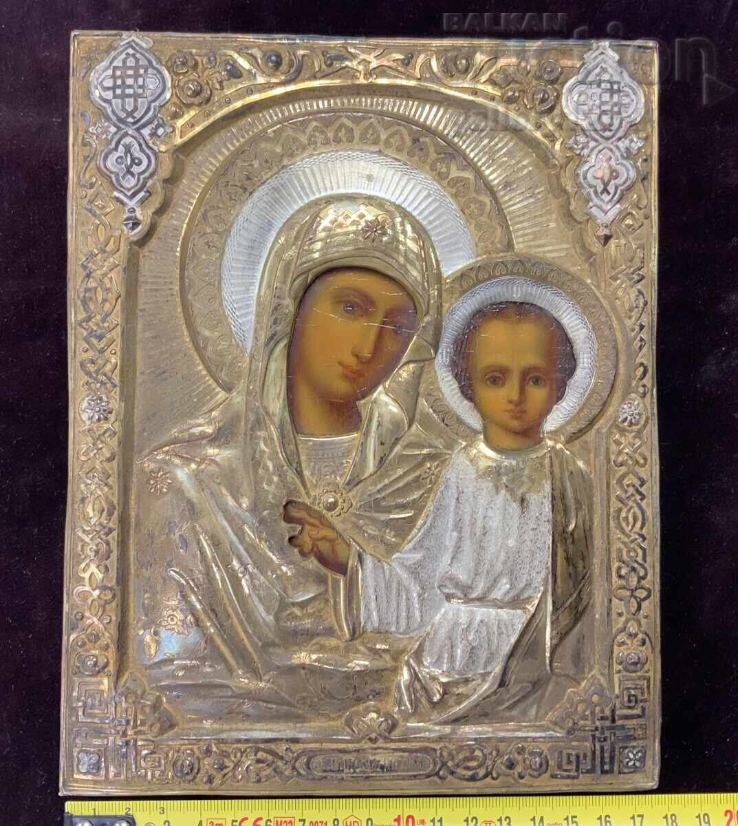 Rusia Țaristă icoană veche oboroc aurire gravură ștampilă - 6 Rusia Țaristă icoană veche oboroc aurire gravură ștampilă - 6