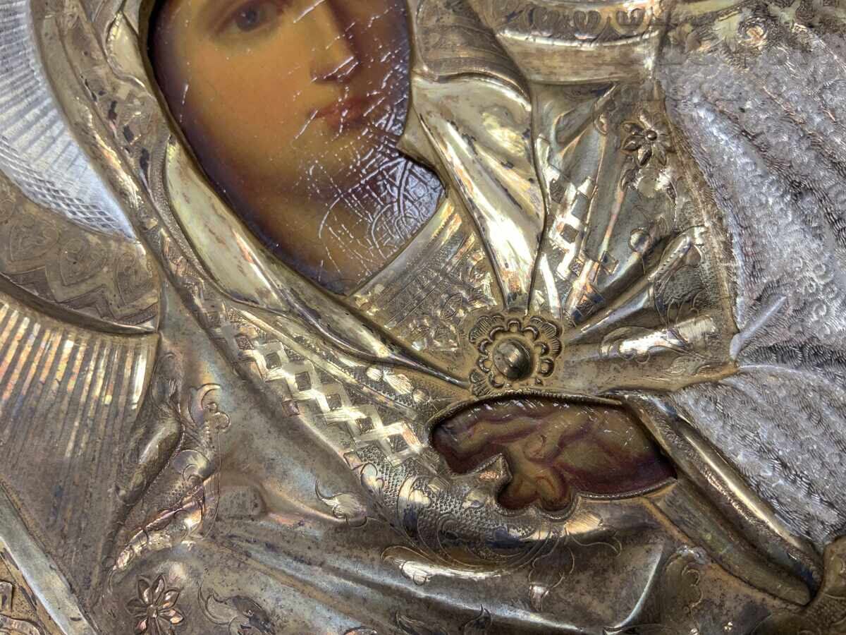 Rusia Țaristă icoană veche oboroc aurire gravură ștampilă - 10 Rusia Țaristă icoană veche oboroc aurire gravură ștampilă - 10