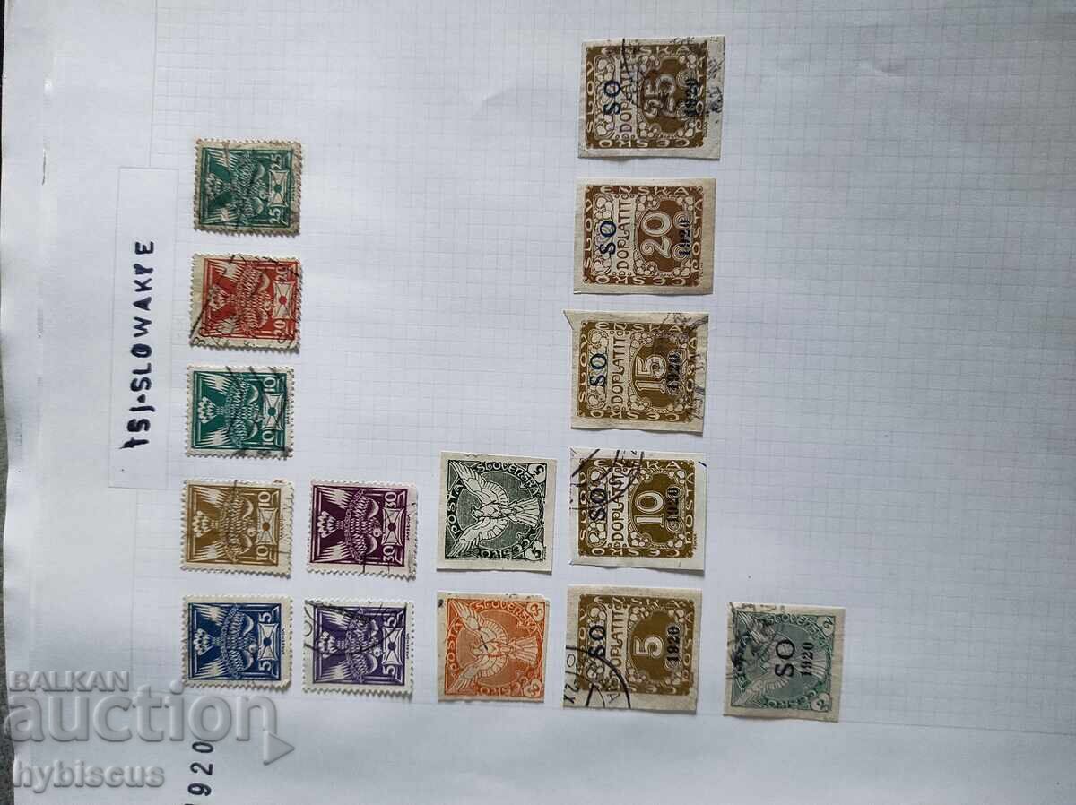 Colecție de 350 de timbre poștale din Cehoslovacia din perioada 1 - 5