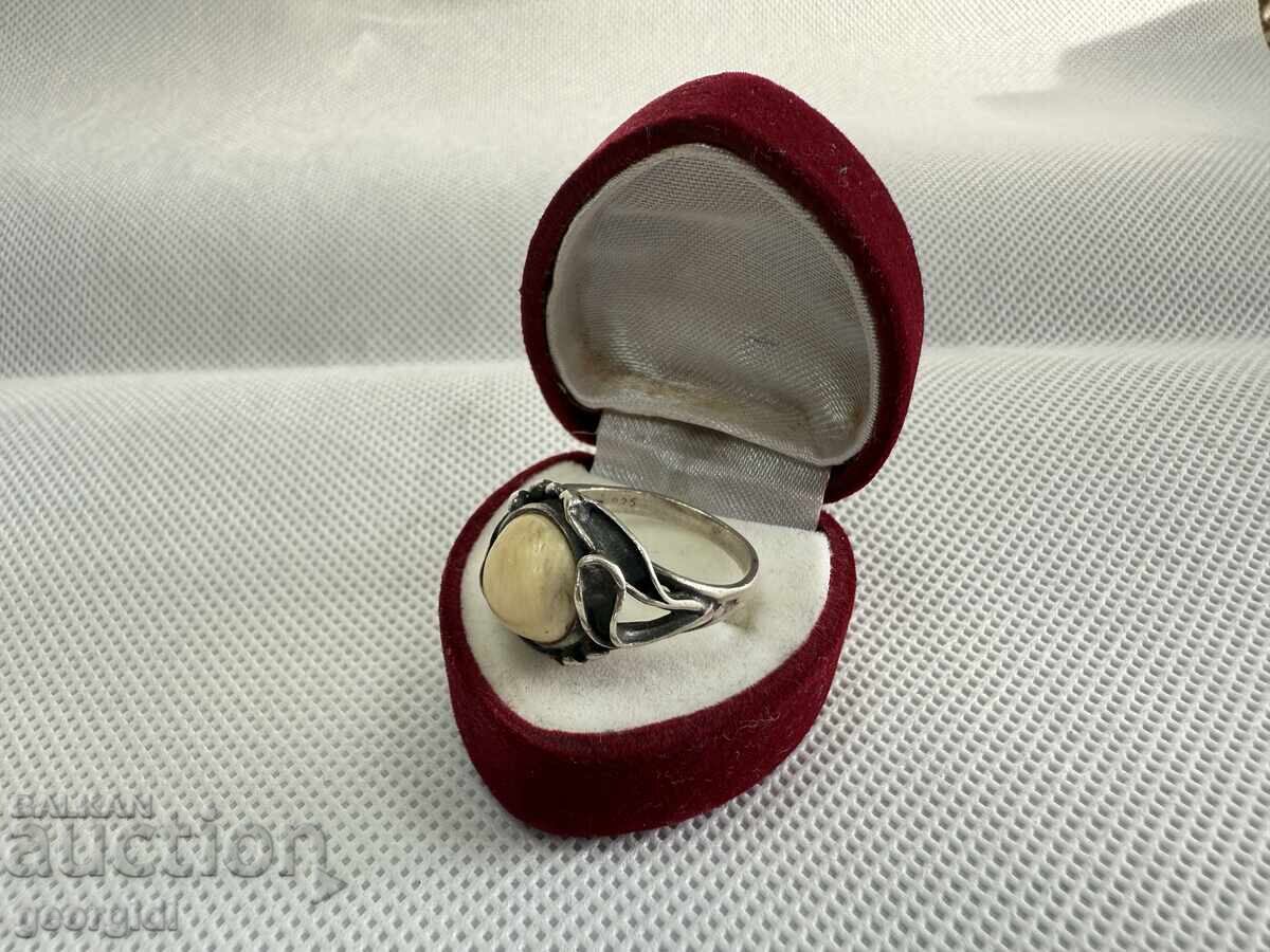 Доставка на Немски сребърен пръстен с кост. №7683 Доставка на Немски сребърен пръстен с кост. №7683