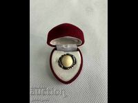 Немски сребърен пръстен с кост. №7683