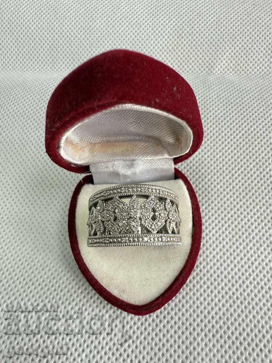 ΜΟΝΑΔΙΚΟ !!! Ασημένιο δαχτυλίδι με ΔΙΑΜΑΝΤΙΑ. Νο. 7683 - 6 ΜΟΝΑΔΙΚΟ !!! Ασημένιο δαχτυλίδι με ΔΙΑΜΑΝΤΙΑ. Νο. 7683 - 6