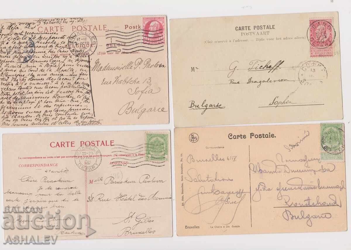 Belgium 4 pcs. - used 1908/09 with price 50.00 BGN | € 25.56