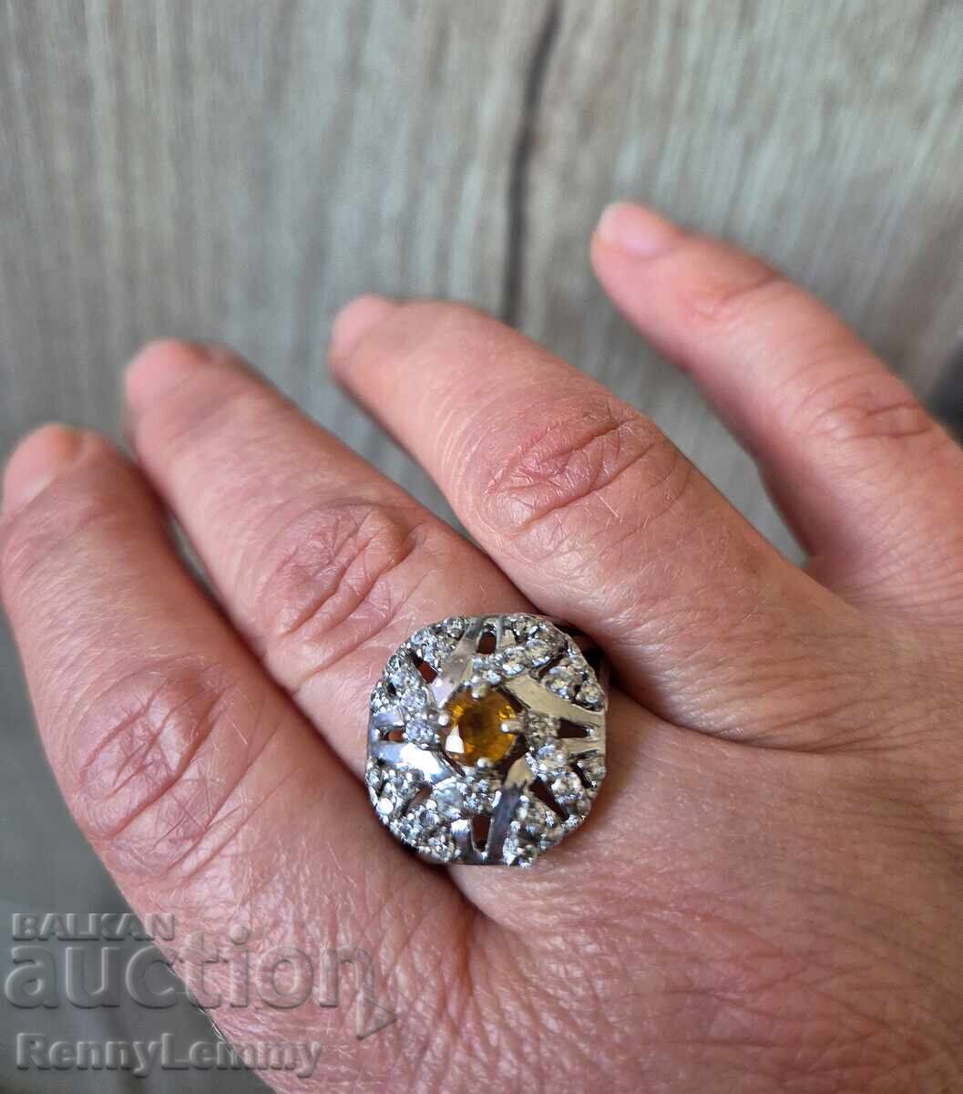 Δημοπρασία Αρχαίο ασημένιο δαχτυλίδι με ζαφείρι