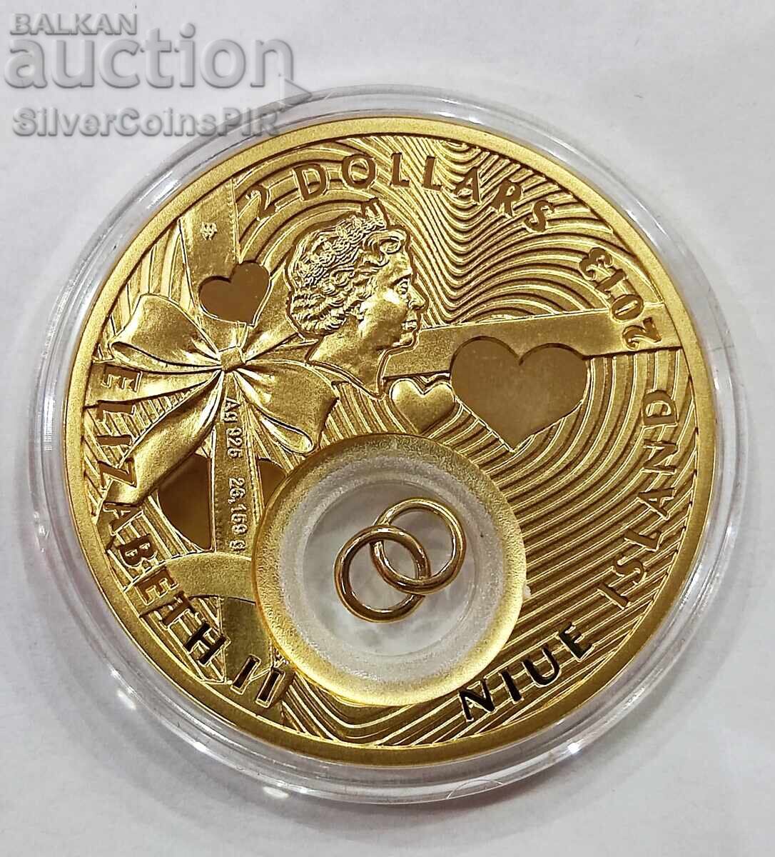 Silver 2$ Wedding Coin 2013 Niue Islands - 5