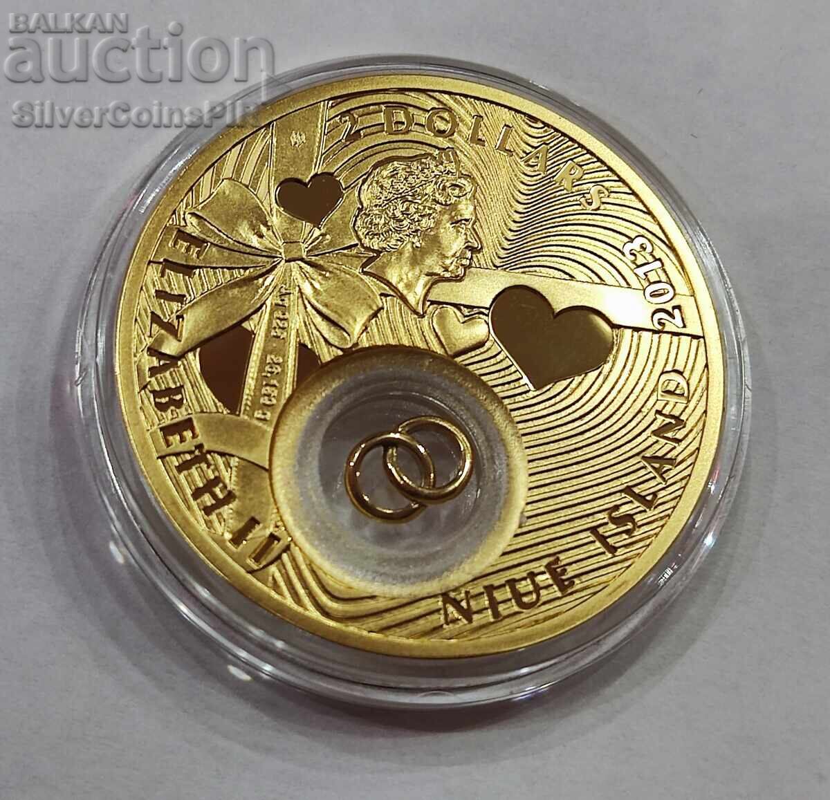 Silver 2$ Wedding Coin 2013 Niue Islands - 6
