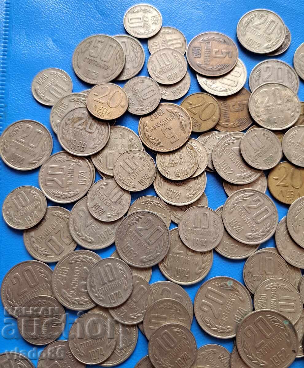 Large lot of old Bulgarian socialist coins, stotinki - 5