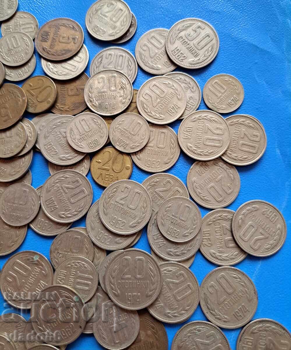 Large lot of old Bulgarian socialist coins, stotinki - 6
