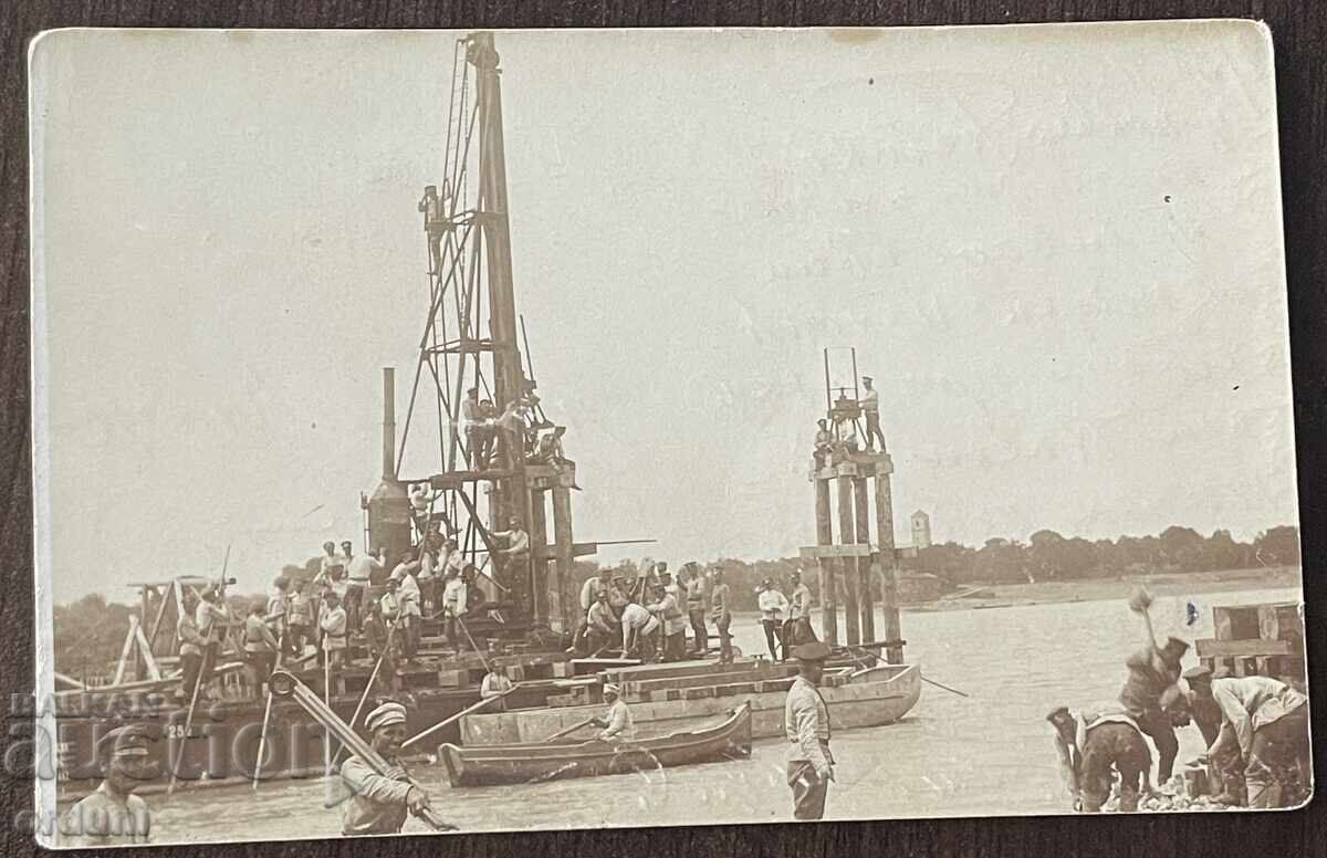 5197 Regatul Bulgariei construcție pod ponton Belean 1918 5197 Regatul Bulgariei construcție pod ponton Belean 1918