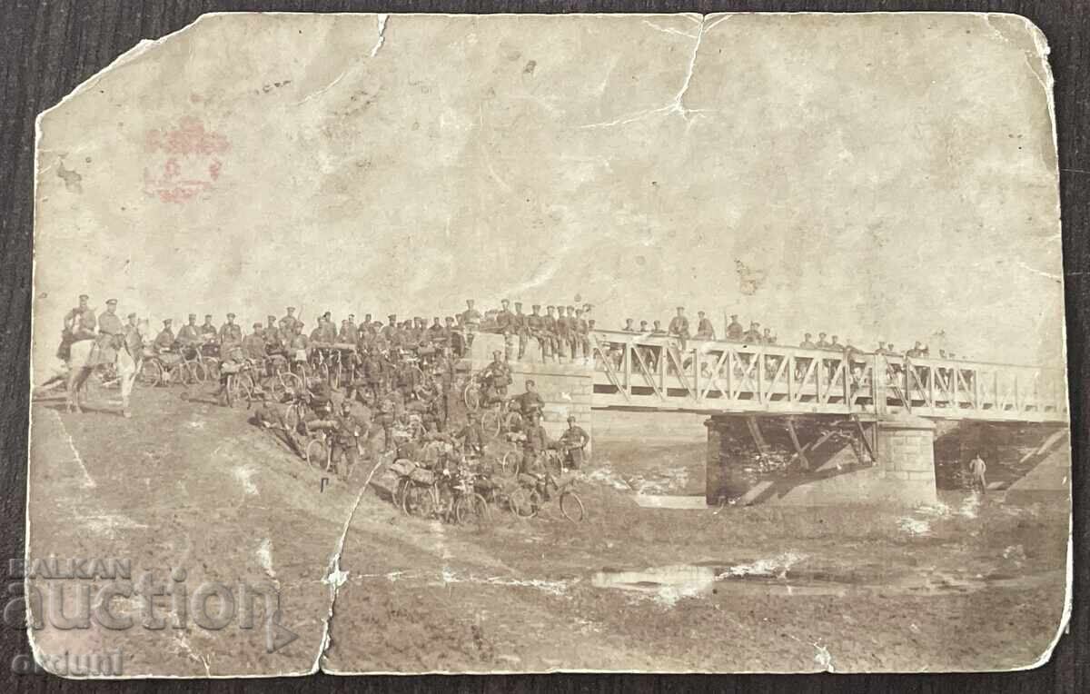 5199 Царство България велосипедна рота на мост фронта 1917г.